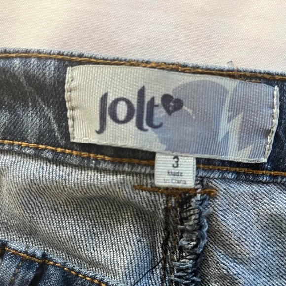 Jolt Denim Jeans Distressed Skinny Size 3 Juniors Embroidered Pockets Medium - Picture 6 of 7